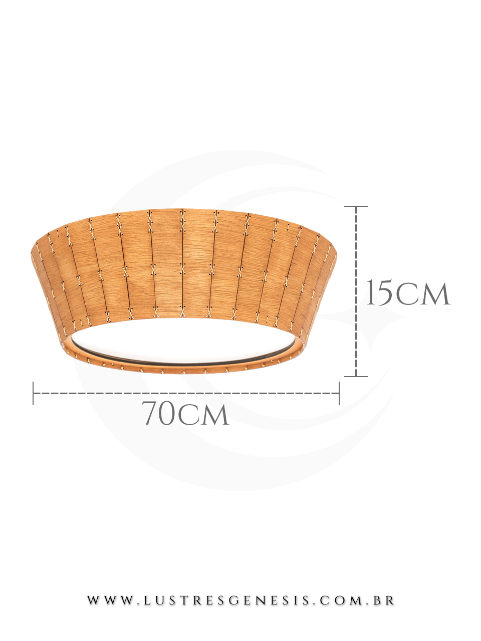 Lustre Plafon Rustico de Madeira Redondo para Sala de Jantar, Cozinha, Quarto de Casal e Mesa Sala Jantar Lustres Genesis